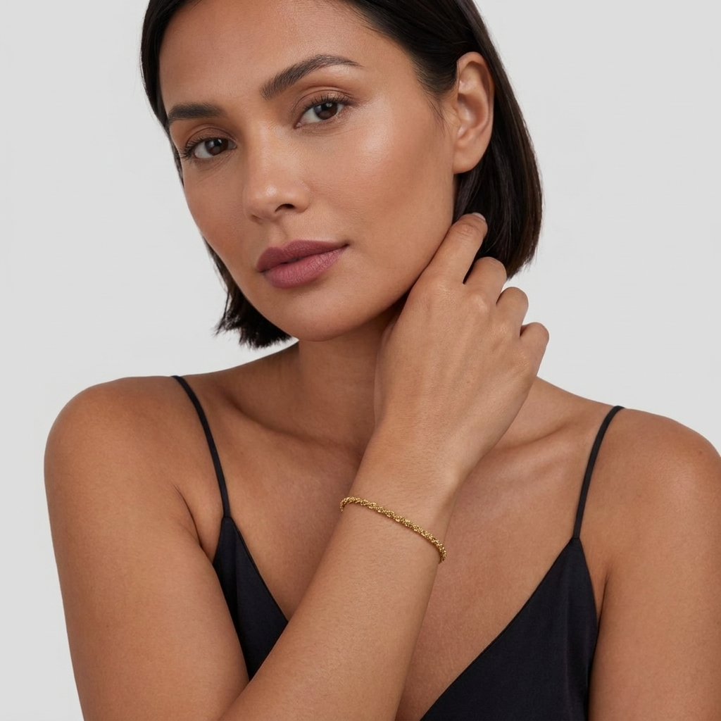 Abigail Gold Chain Bracelet in 18K Gold Finish