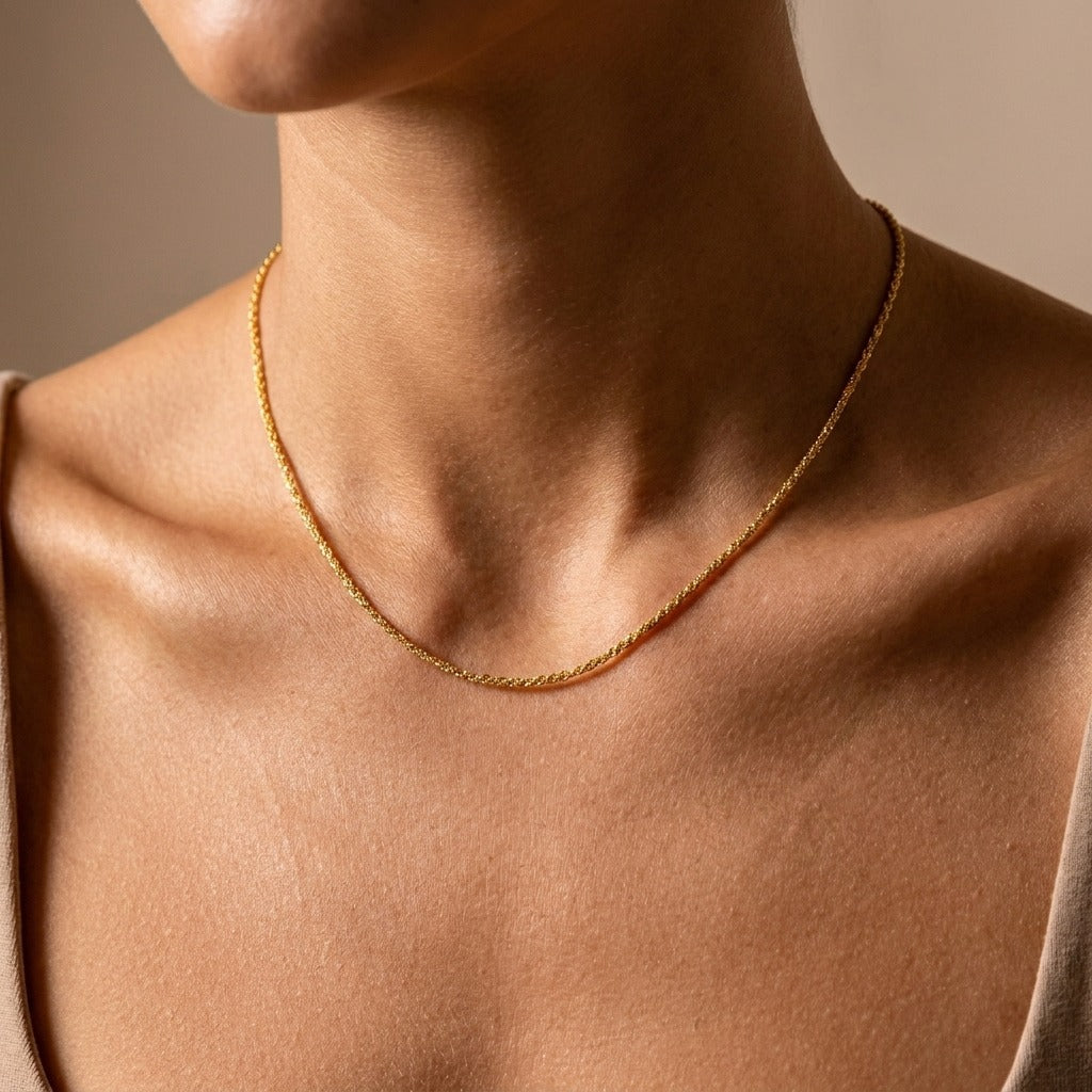 Abigail Gold Chain Necklace Close Up Detail