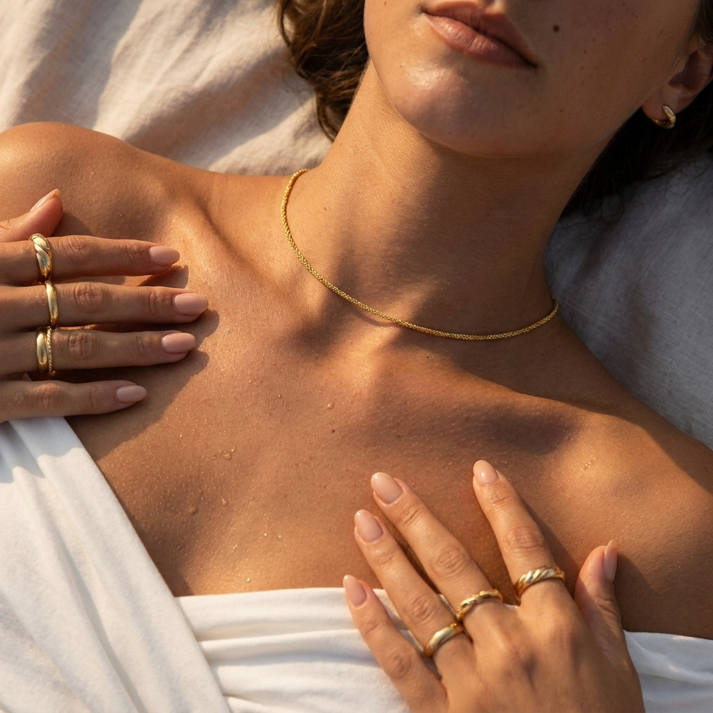 Abigail Gold Chain Necklace Close Up Detail