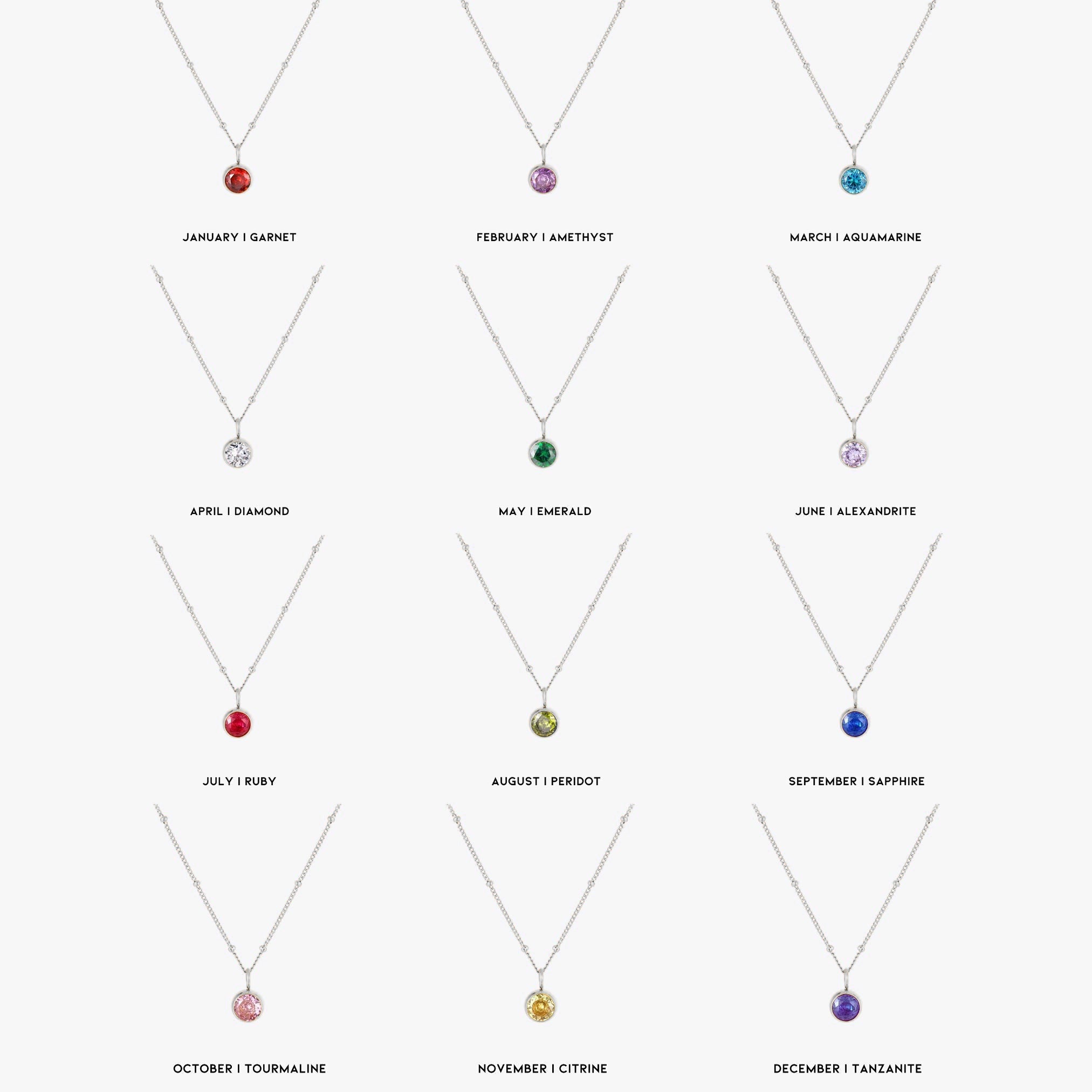 Amélie Birthstone Pedant Necklace