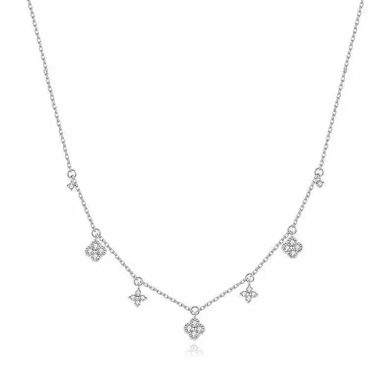 Aurelie Glimmer Charm Necklace in 14K gold finish