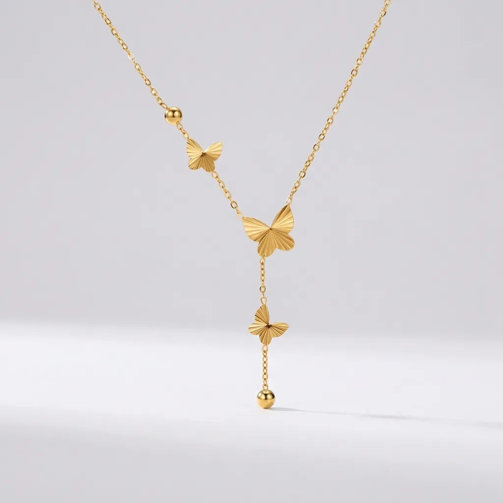 Bella Butterfly Necklace with 18K gold PVD finish