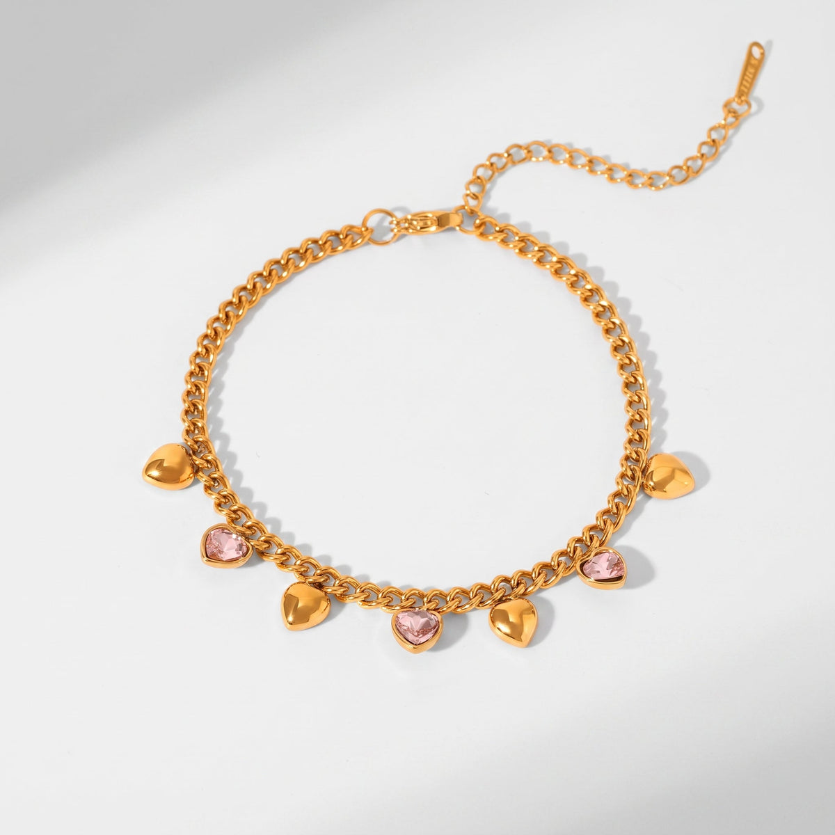 Adèle Heart Charm Gold Bracelet
