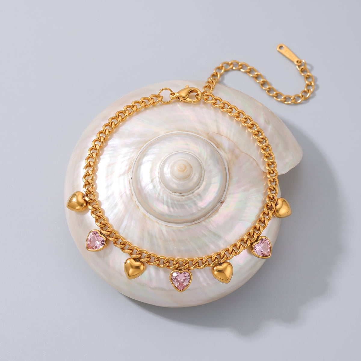Adèle Heart Charm Gold Bracelet