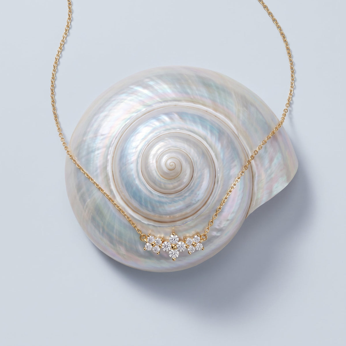 Beatrix Crystal Flowers Gold Necklace