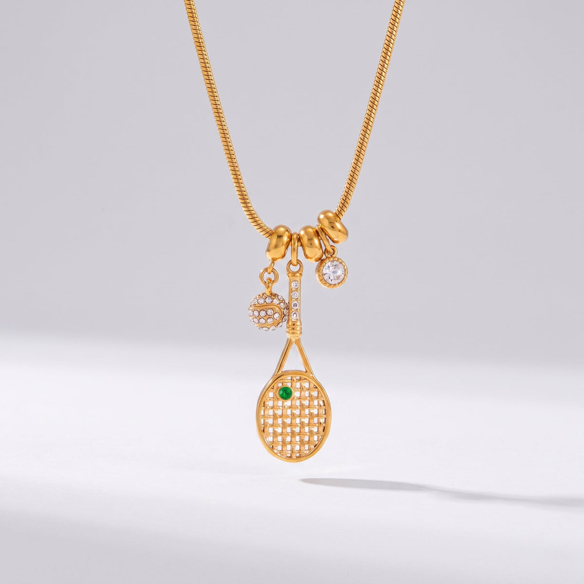 Marquise Tennis Charms Gold Necklace