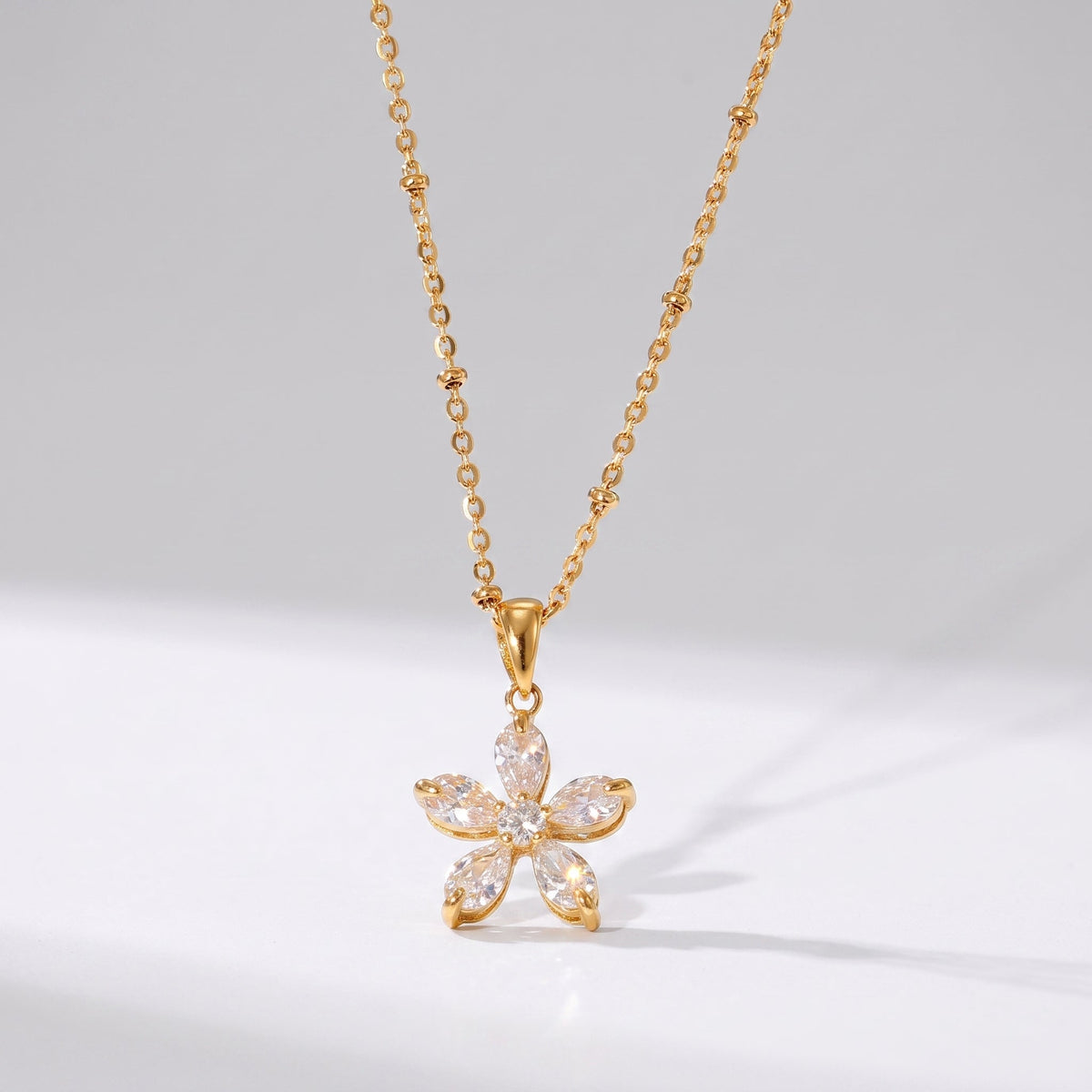 Eléonore Crystal Floral Pendant Necklace
