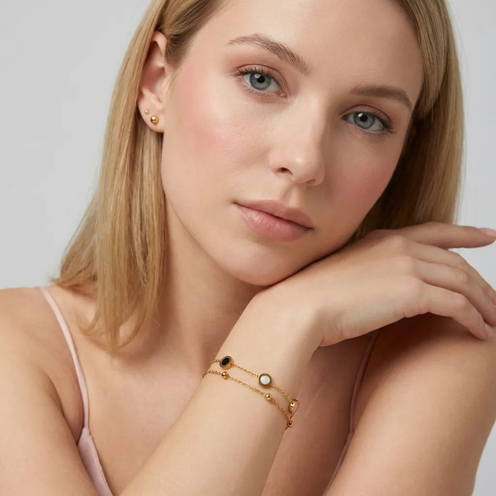 Dakota Layered Bracelet in 18K Gold Plated Finish