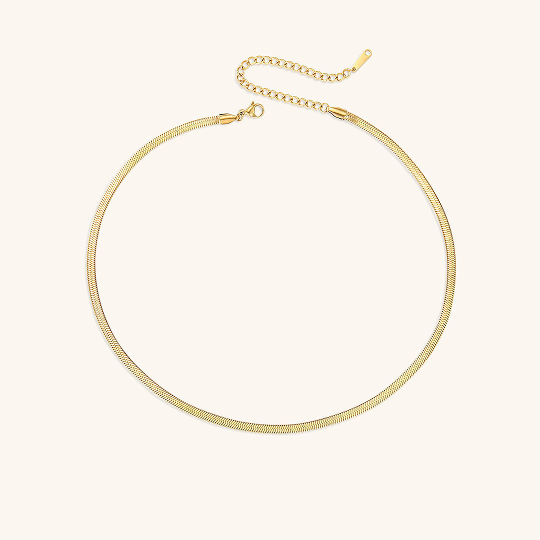 Eliza Gold Herringbone Necklace