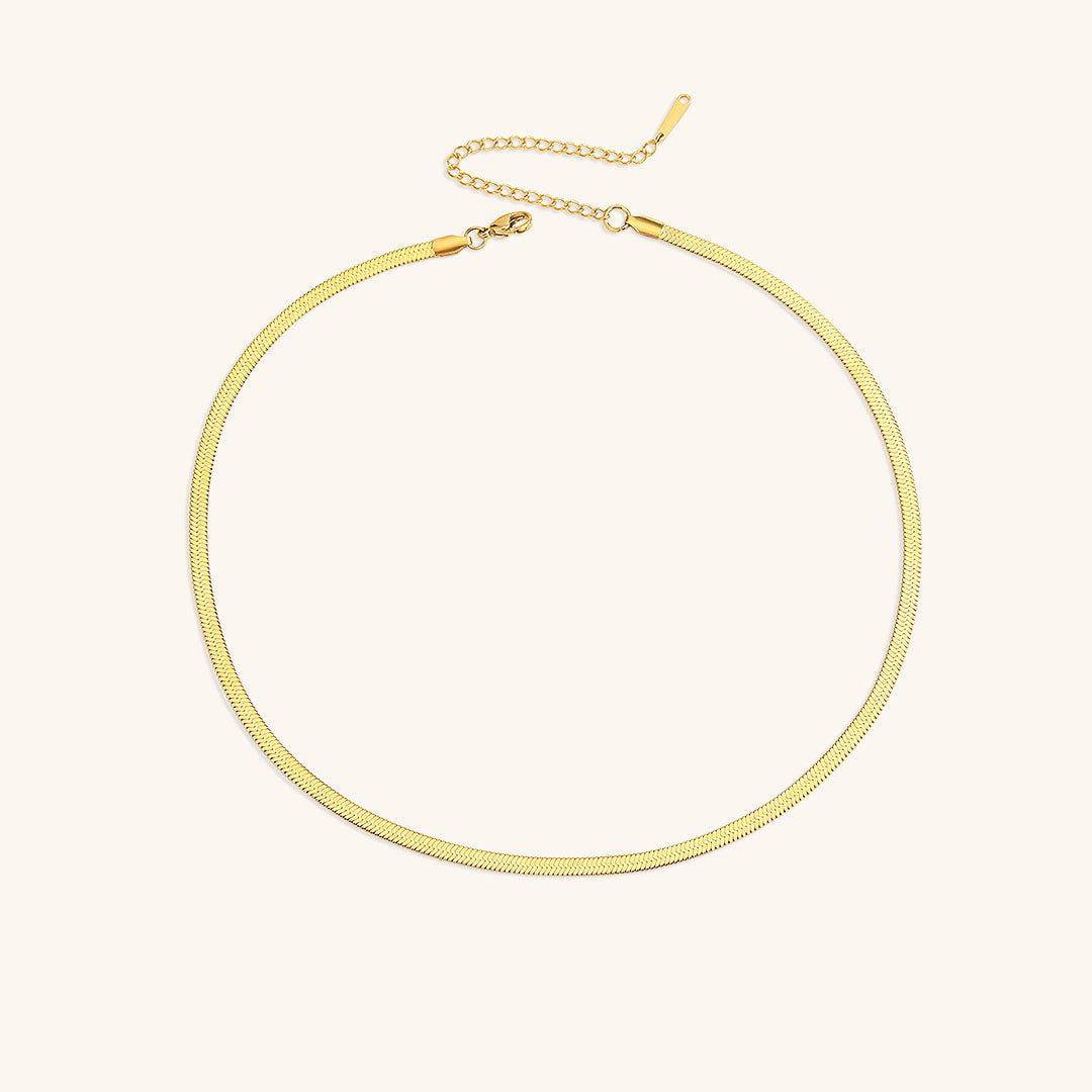 Eliza Gold Herringbone Necklace