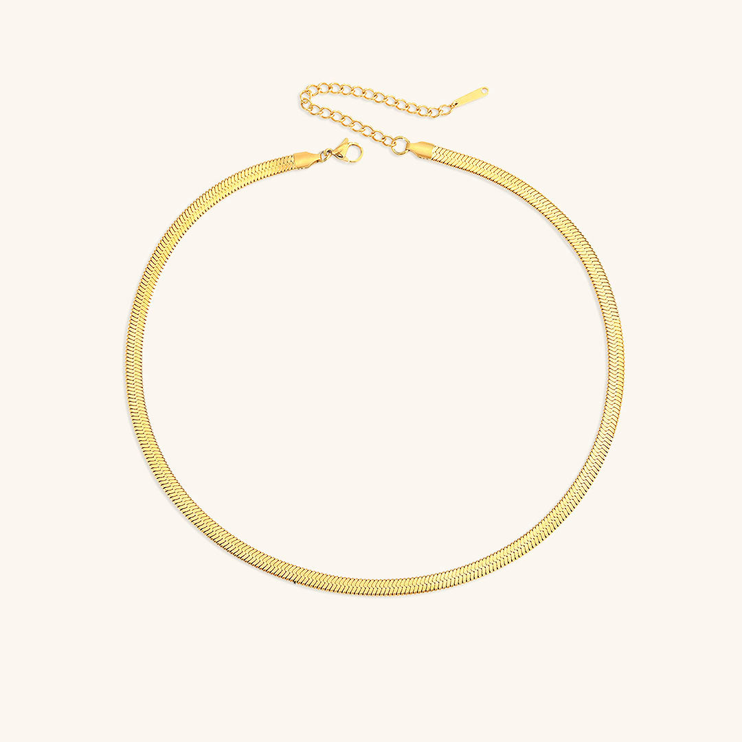 Eliza Gold Herringbone Necklace