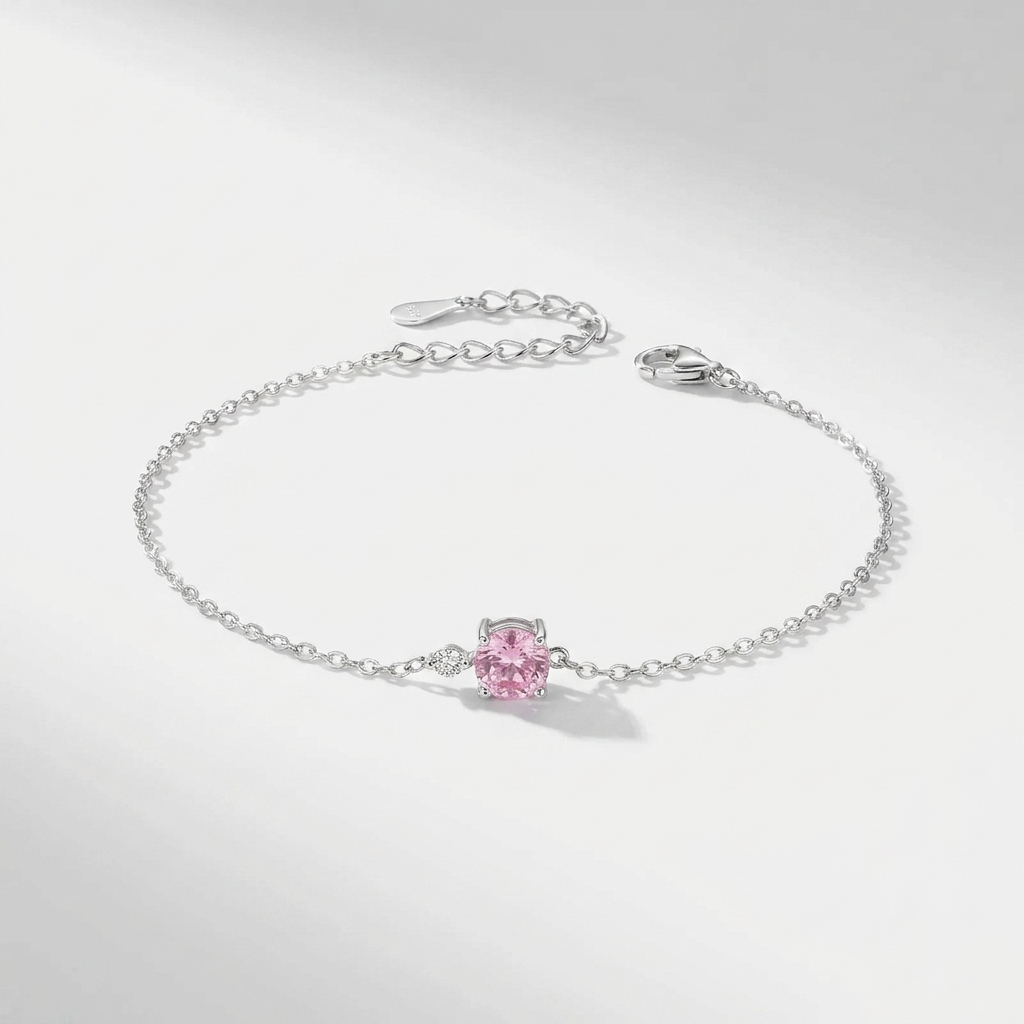Giulia Rose Crystal Bracelet in Platinum Finish