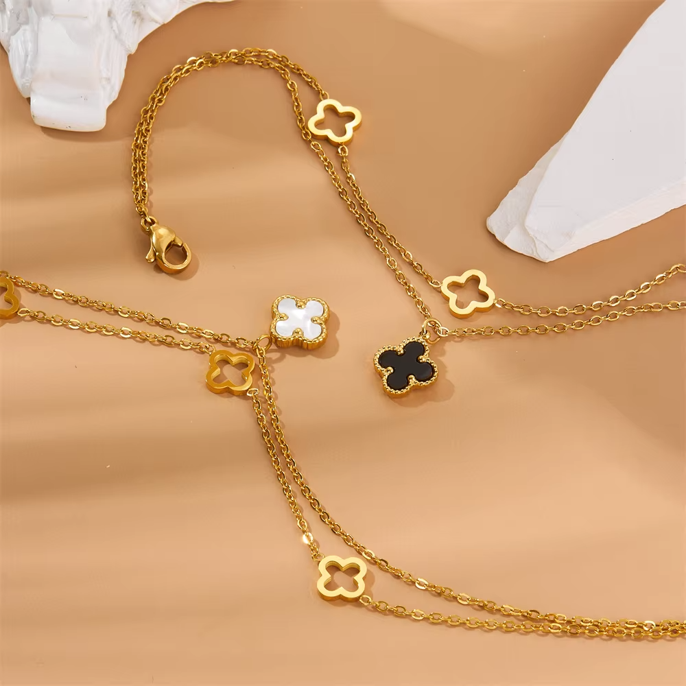 Rowena Clover Gold Anklet