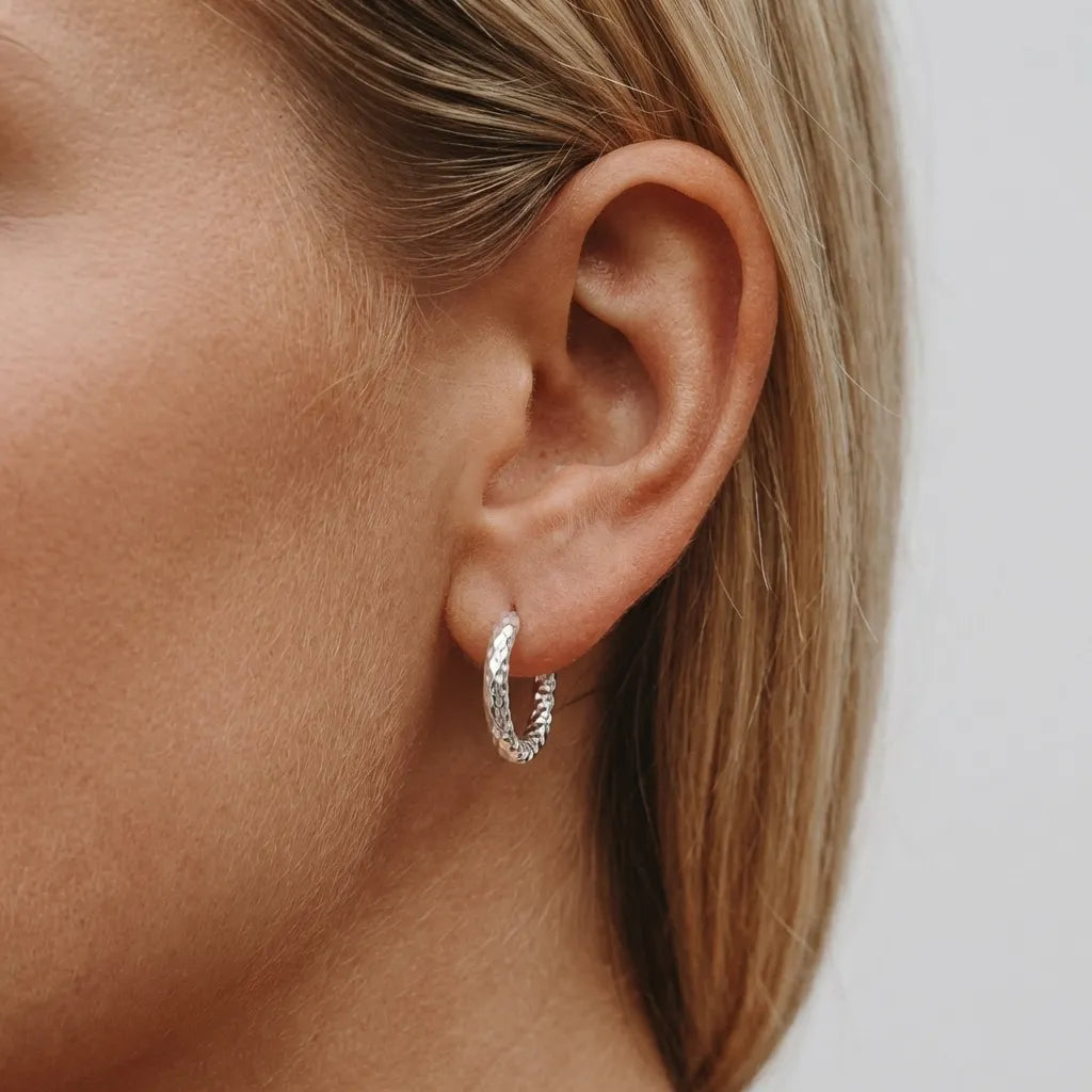 Hanna Hoops Earrings Minimal Gold Hoop Design