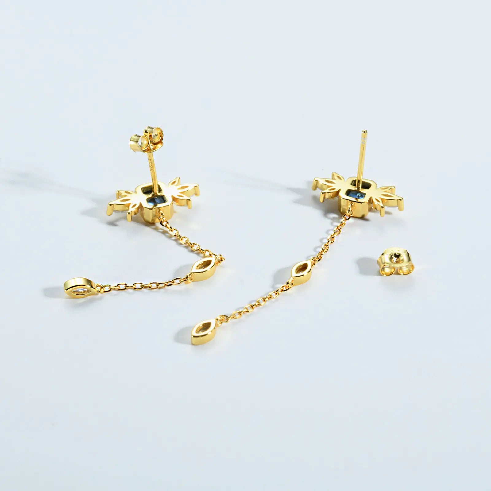 Isabella Noir Drop Earrings with black zircon crystals