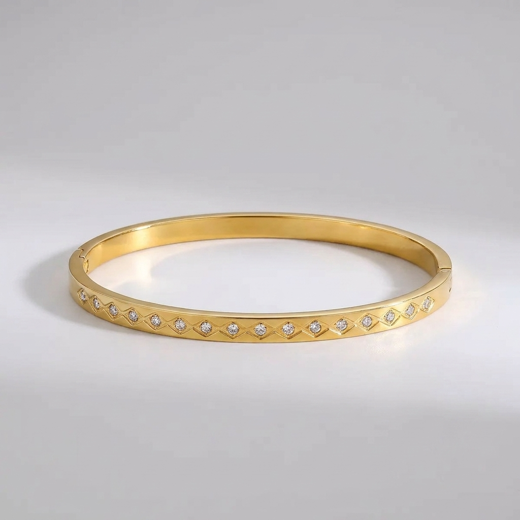 Isabella Pavé Crystal Bangle with Sparkling Zircon Stones