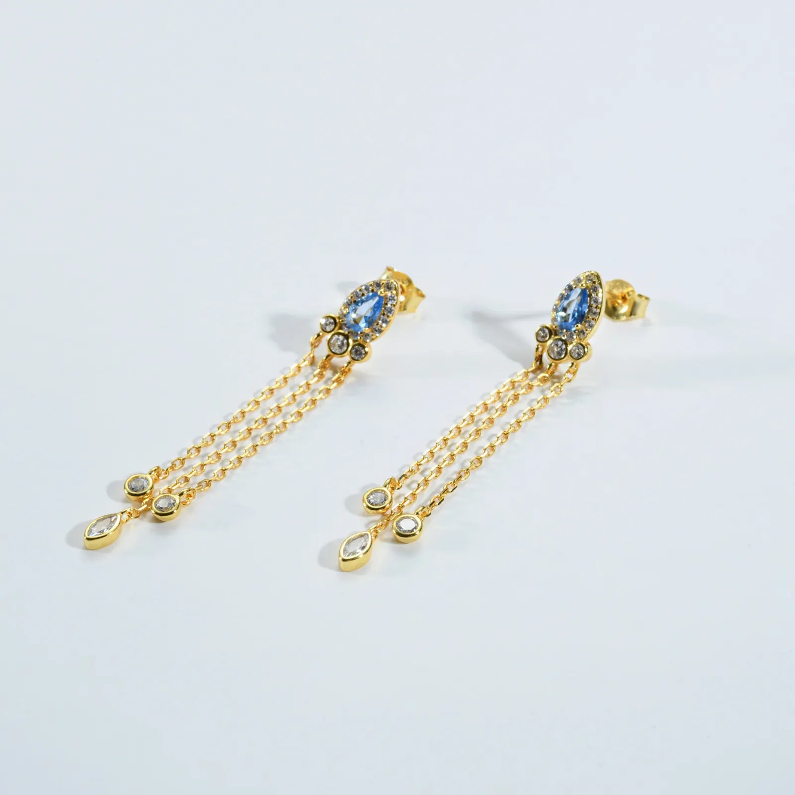Isabella Radiant Drop Earrings with gold plated finish