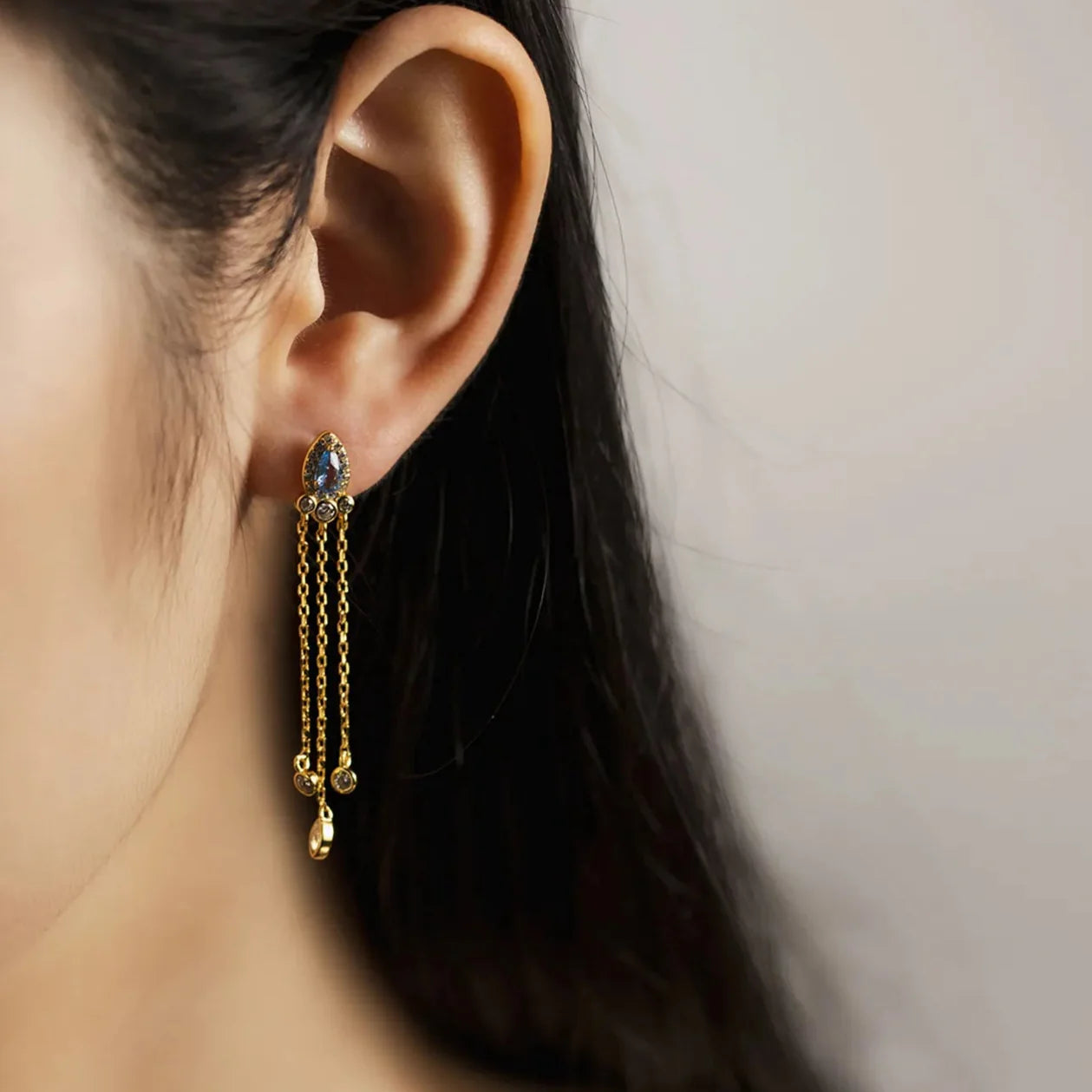 Isabella Radiant Drop Earrings with gold plated finish