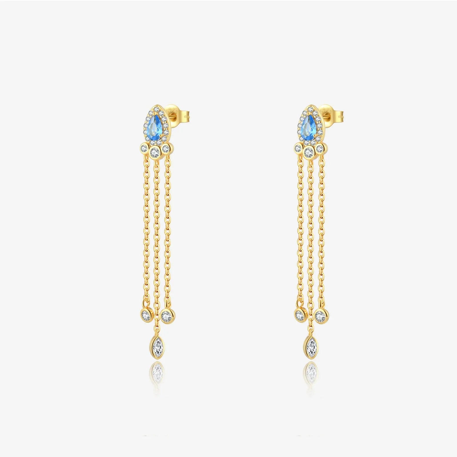 Isabella Radiant Drop Earrings with gold plated finish