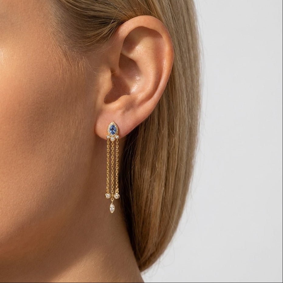 Isabella Radiant Drop Earrings with gold plated finish