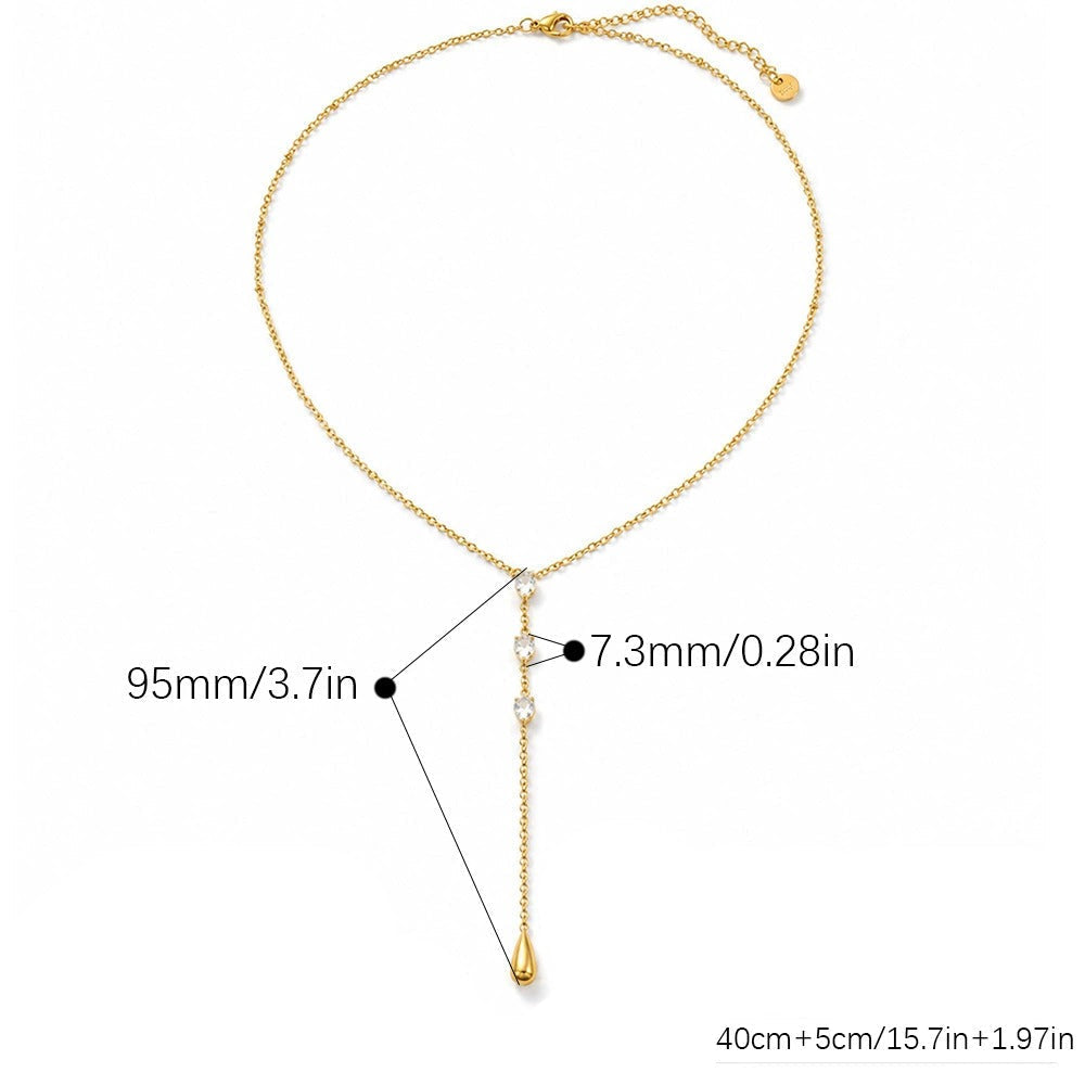 Teardrop Lariat Necklace
