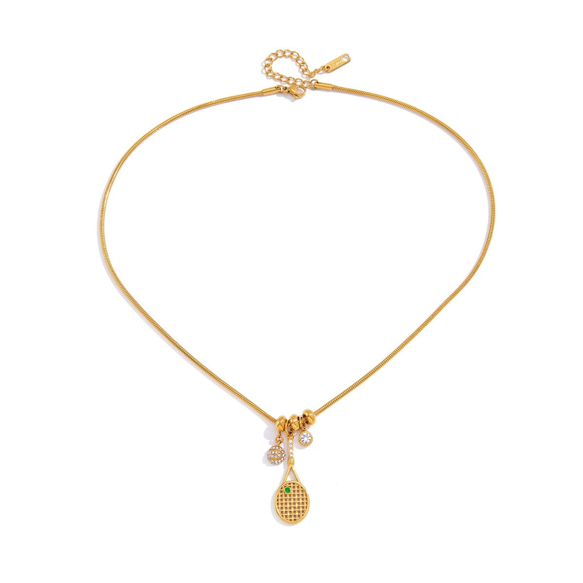 Marquise Tennis Charms Gold Necklace