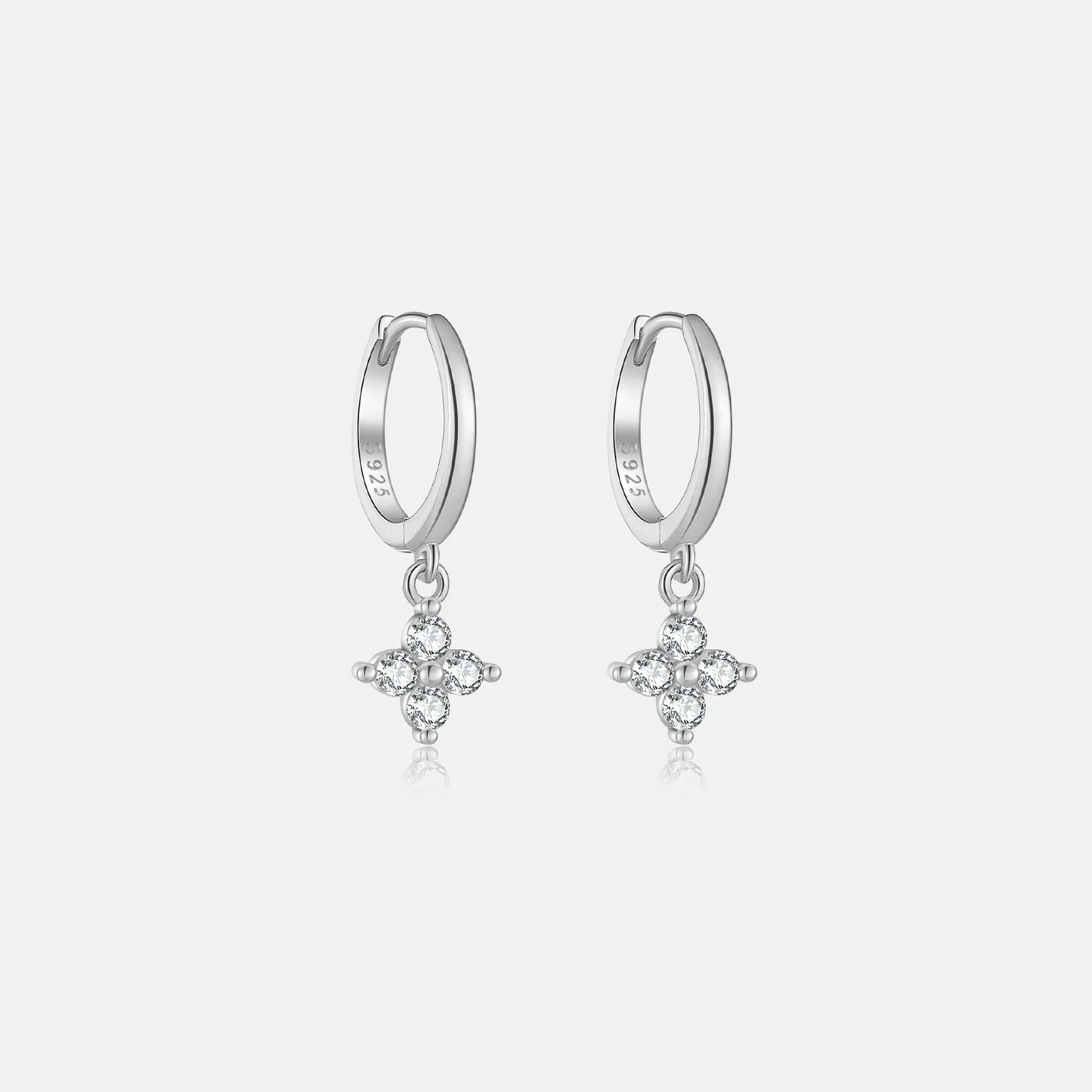 Juliette Clover Crystal Hoops with Sparkling Stones
