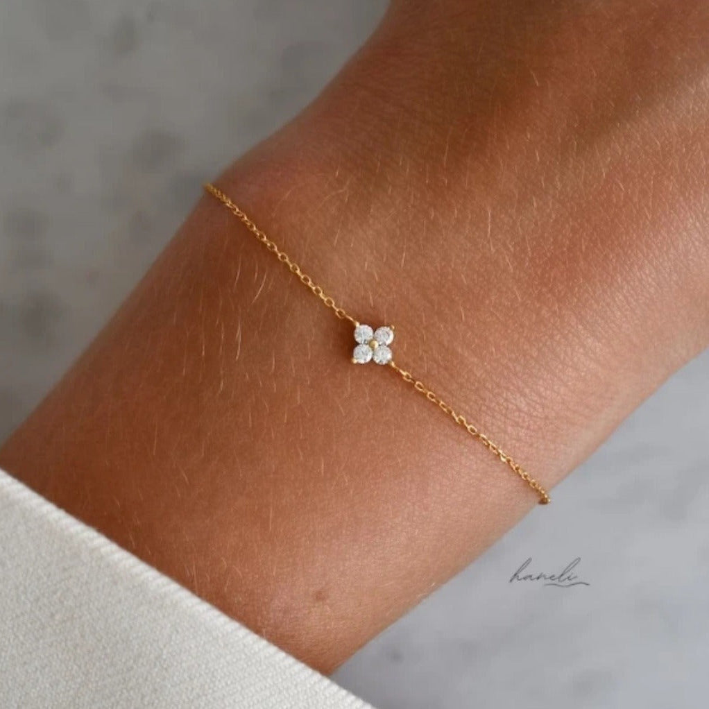 Chloe Crystal Clover Bracelet