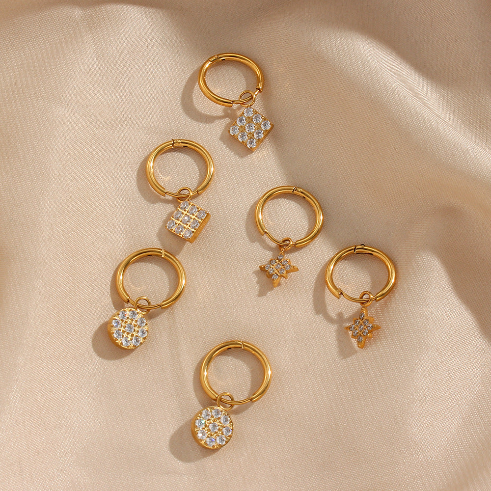 Margaret Gold Earrings with AAAAA Diamond Simulants