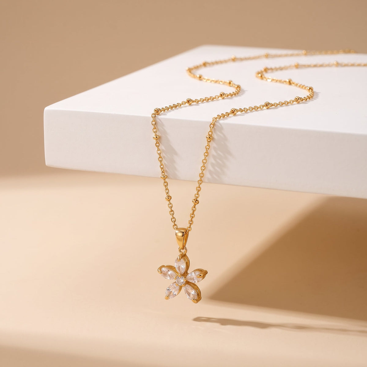 Eléonore Crystal Floral Pendant Necklace