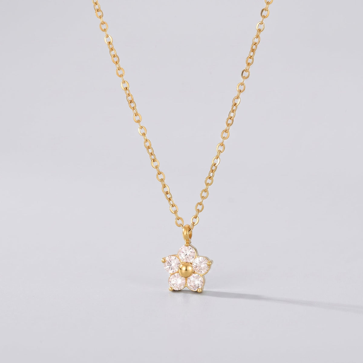 Agatha Crystal Flower Gold Necklace