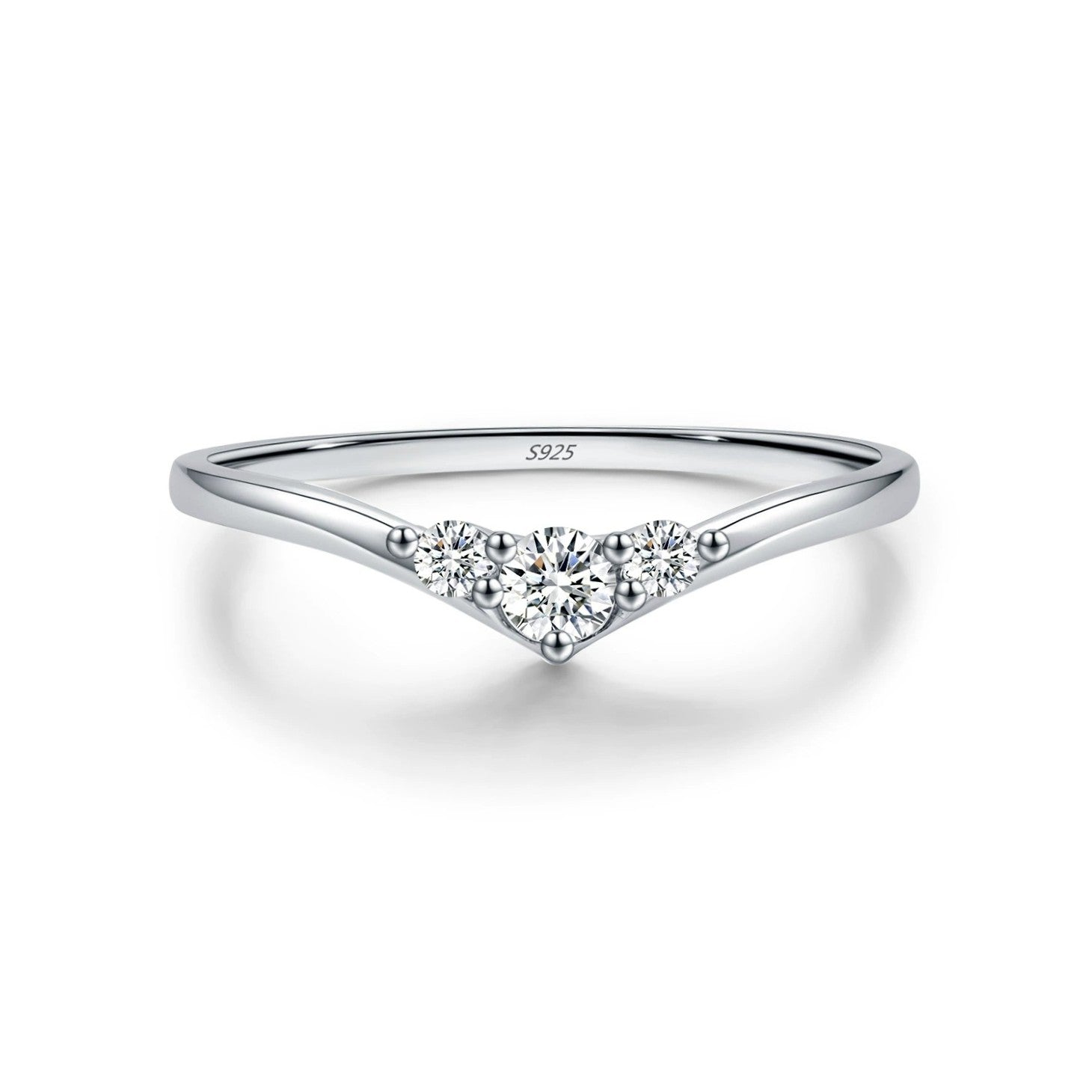 Ariana Triple Diamond Silver Ring