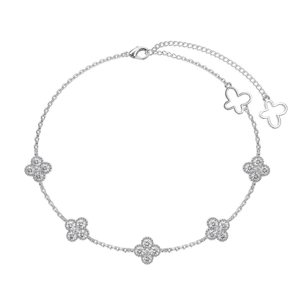 Aurélie Clover Crystal Anklet