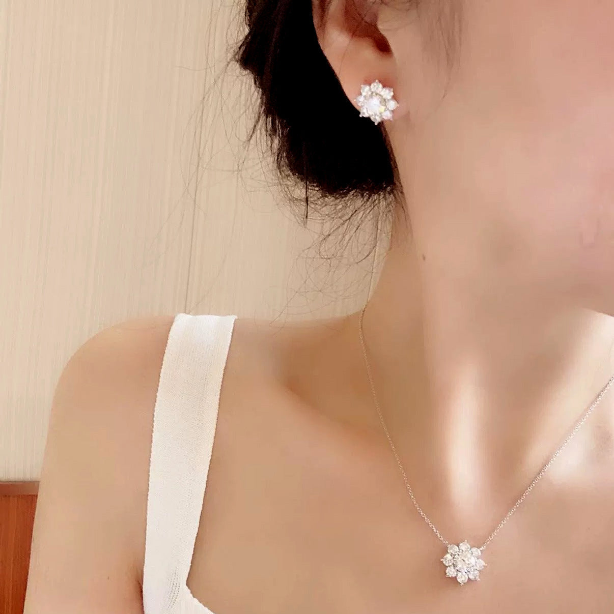 Andora Silver Crystal Earrings