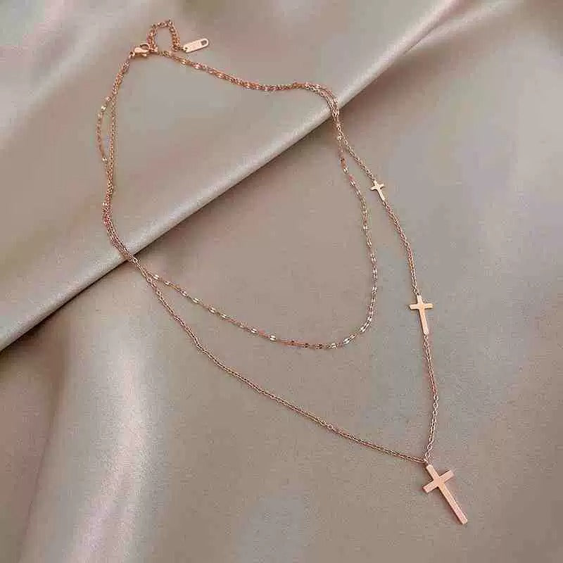 Amelia Cross Layer Necklace