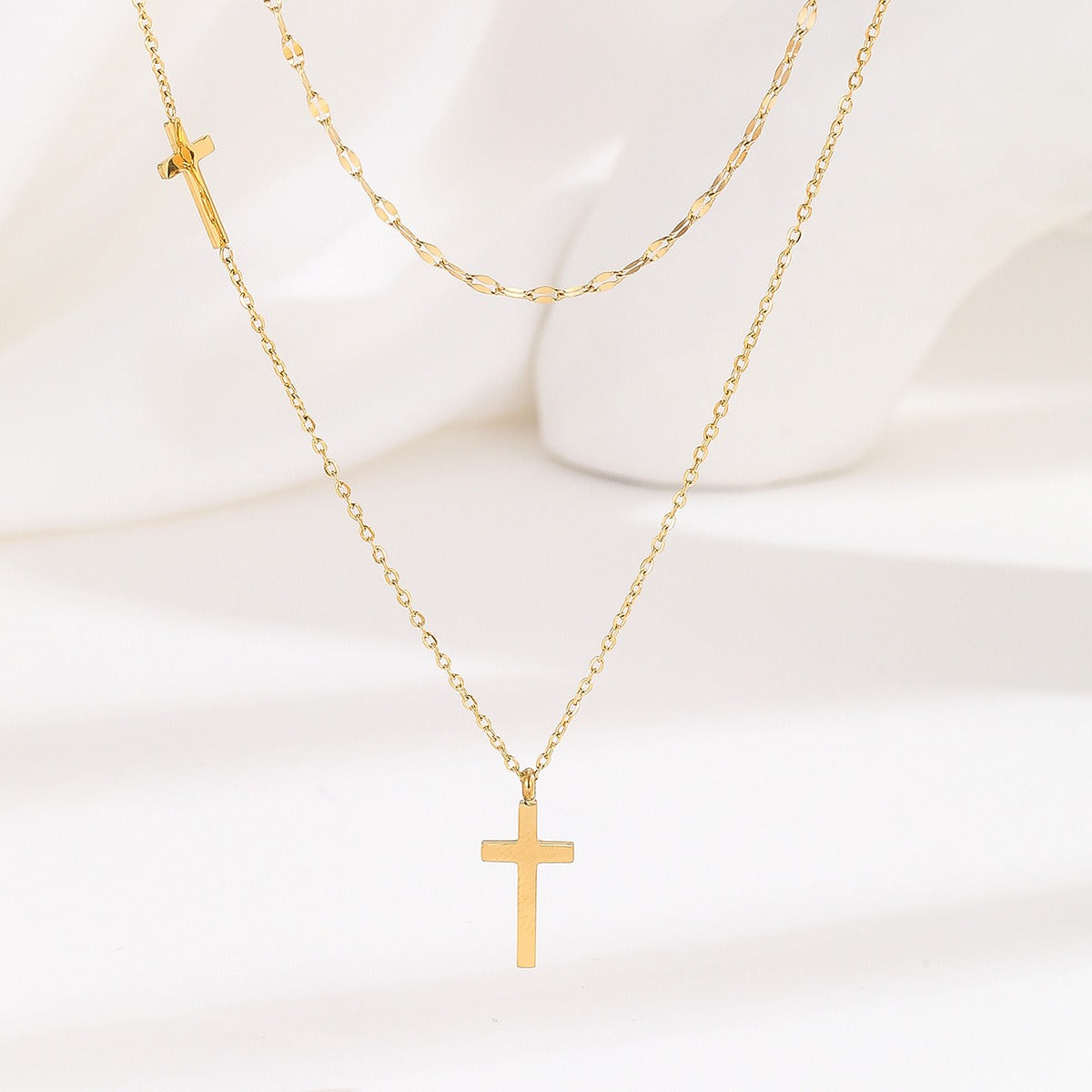 Sarah Cross Layer Necklace