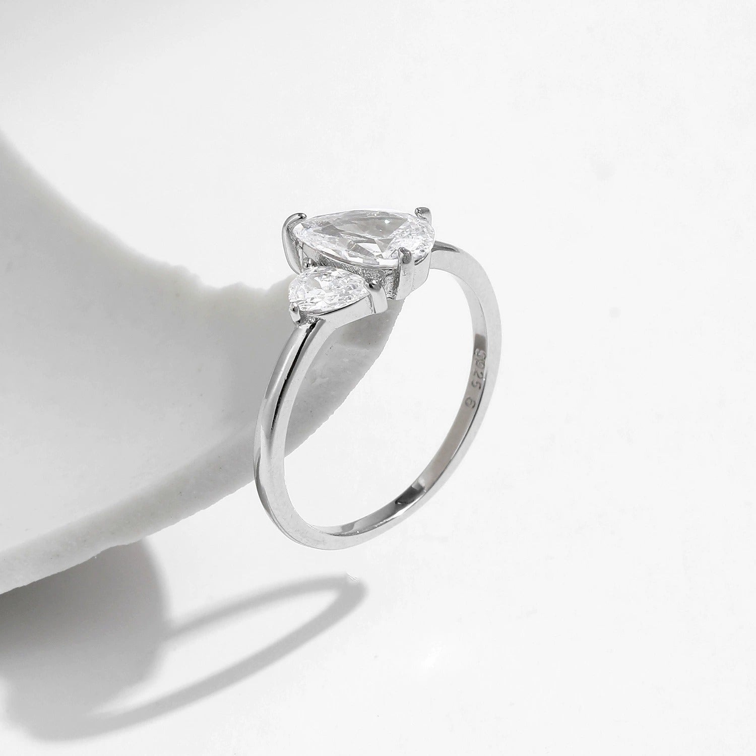 Luna Dual Crystal Silver Ring