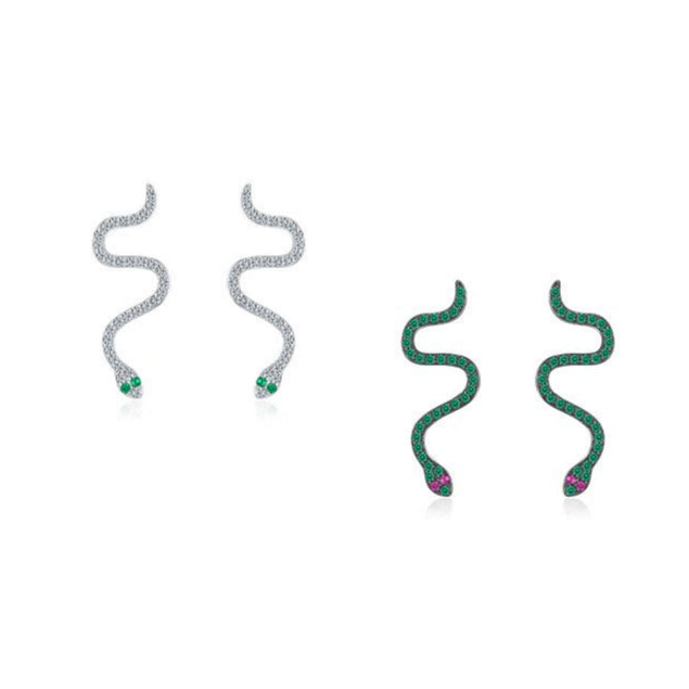Liana Crystal Snake Earrings