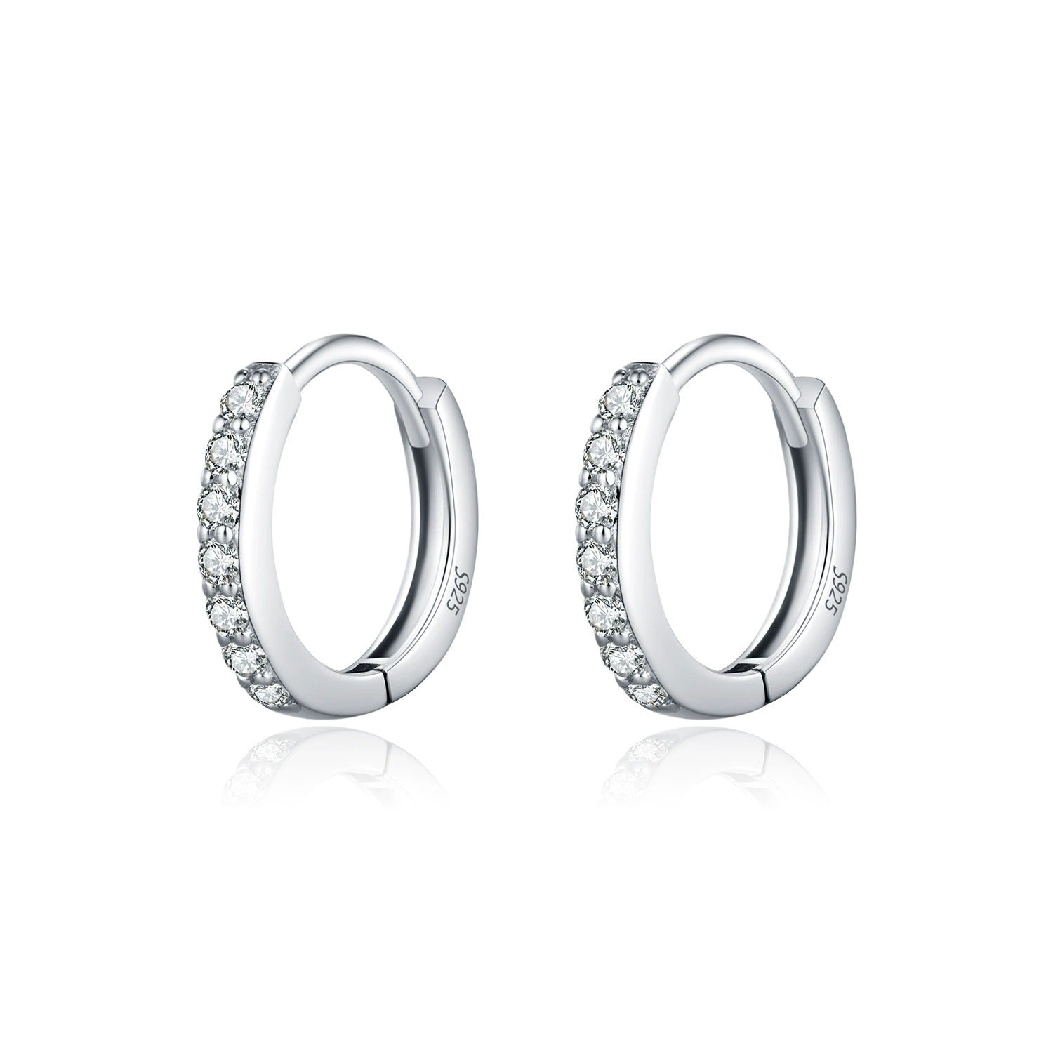 Olivia Pavé Silver Hoops