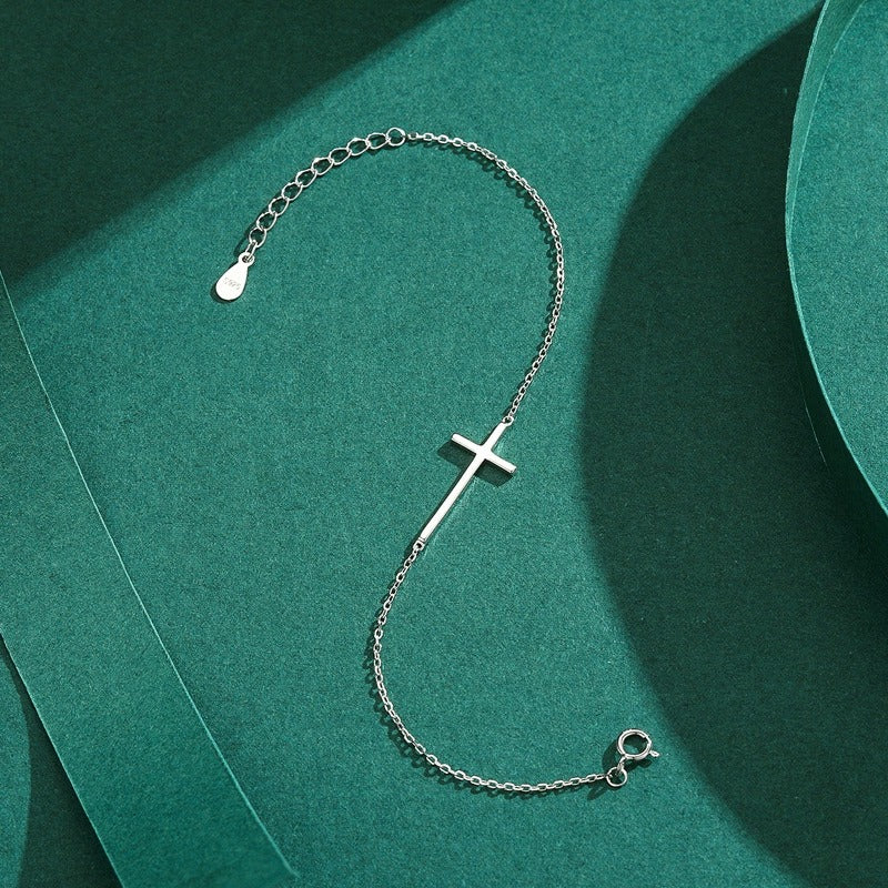 Camille Silver Cross Bracelet