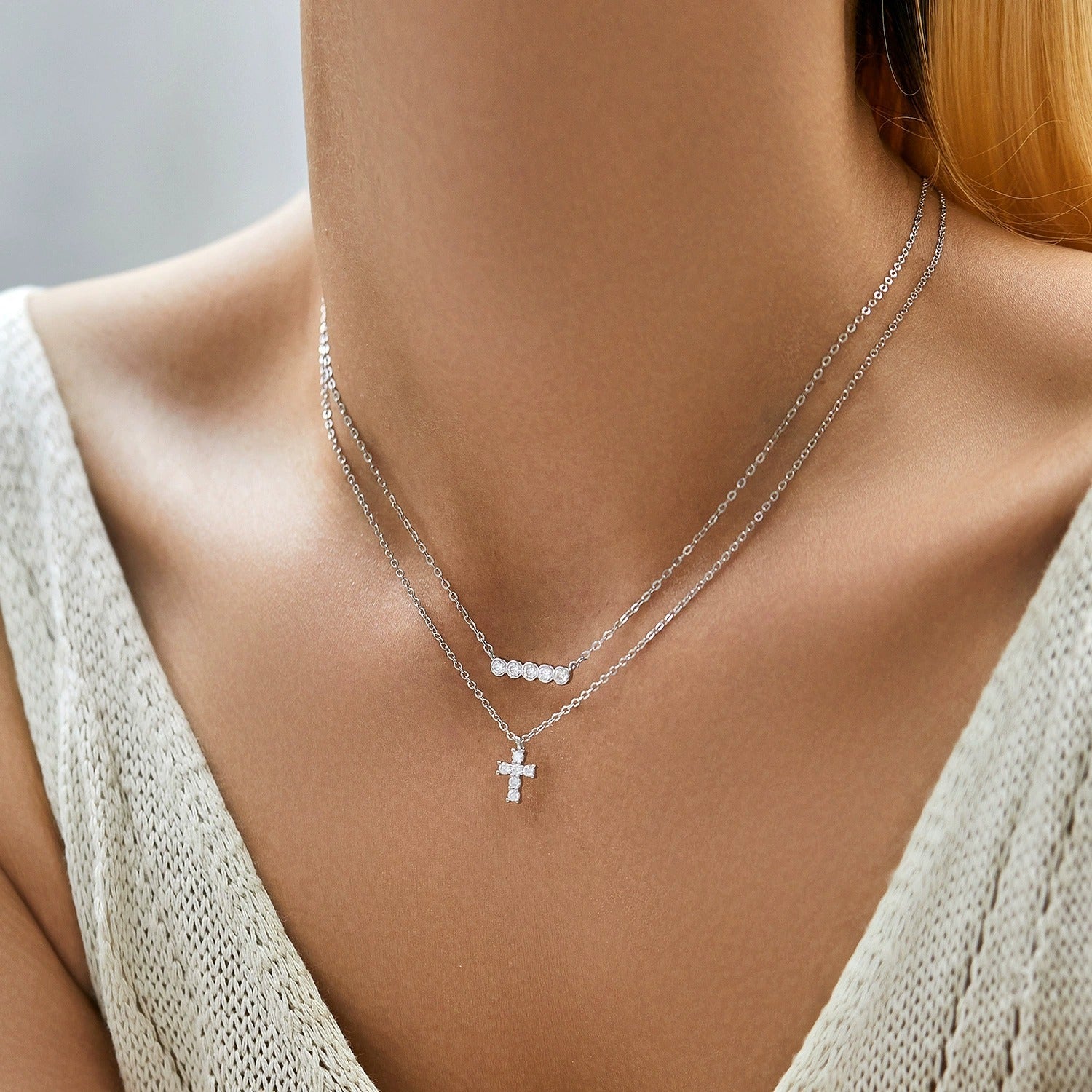 Chloé Crystal Cross Pendant
