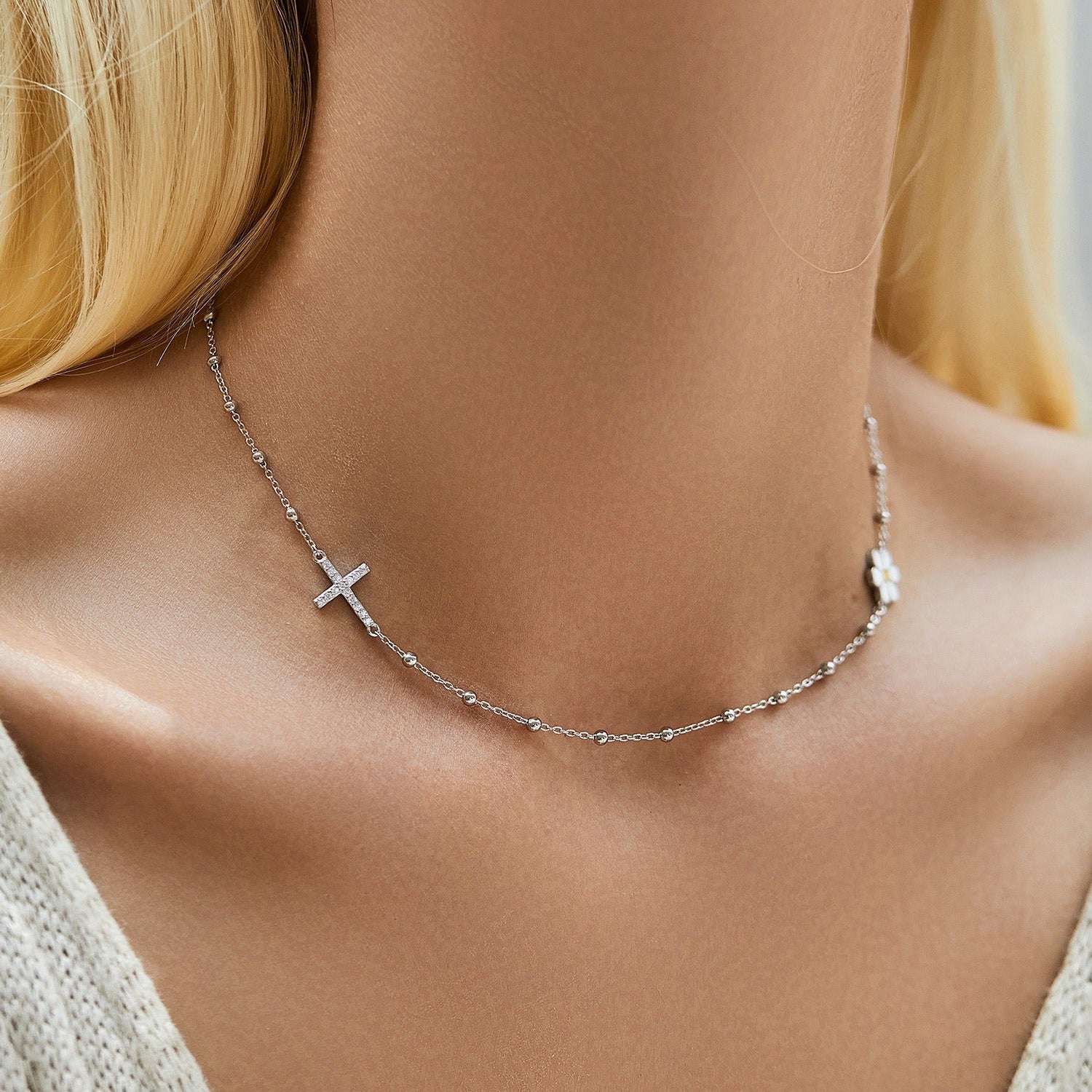 Olivia Marguerite Cross Necklace