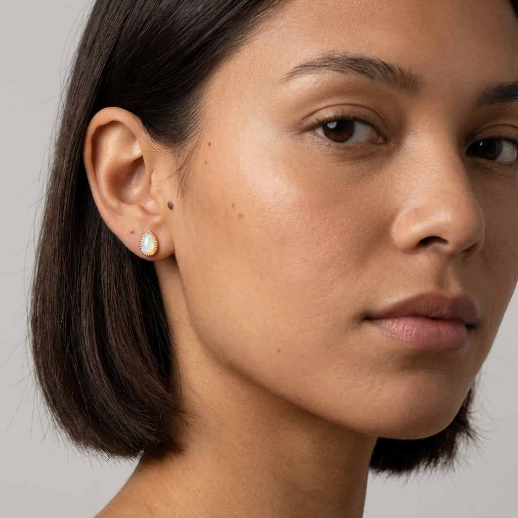 Teadora Opal Teardrop Earrings with Natural Opal Stones