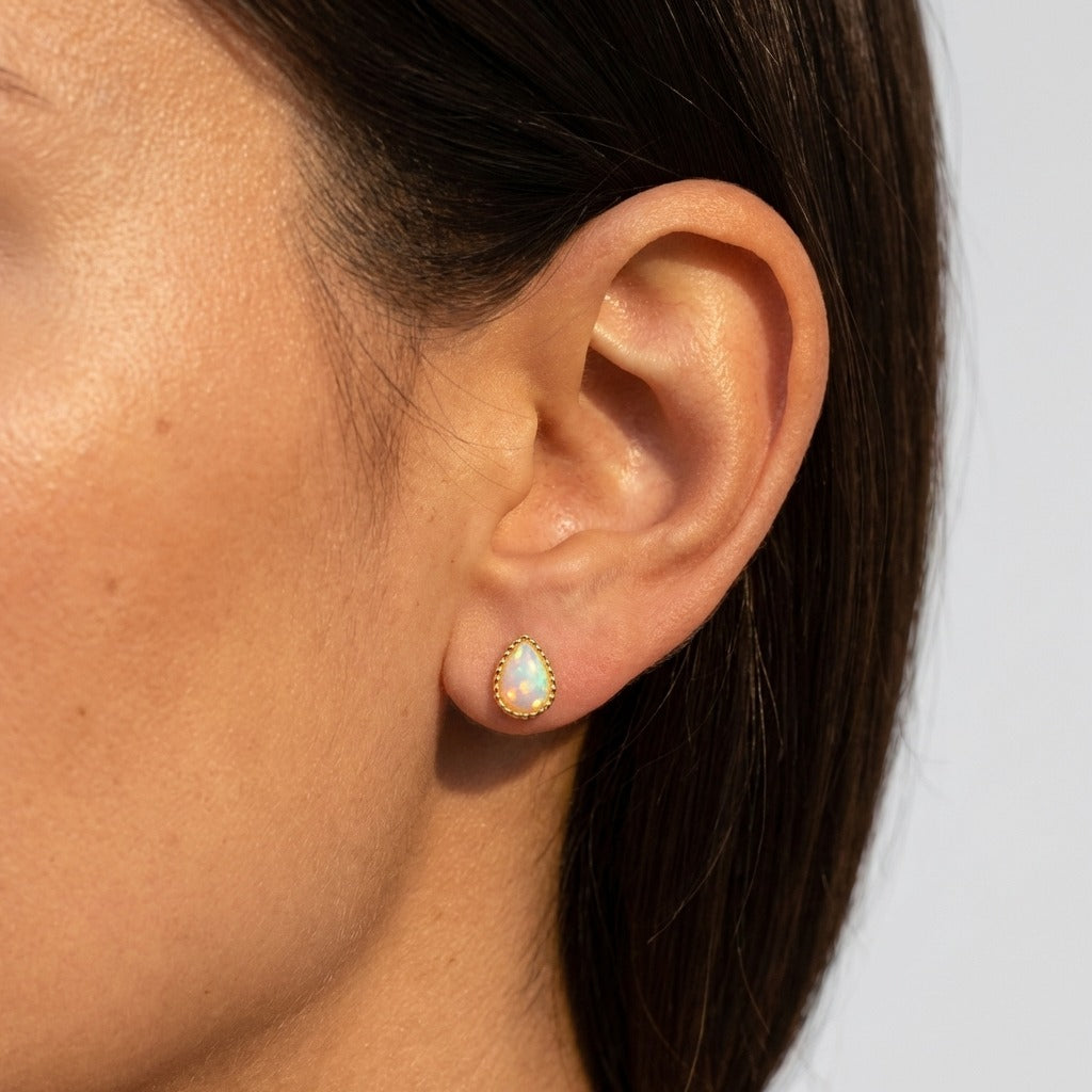 Teadora Opal Teardrop Earrings with Natural Opal Stones