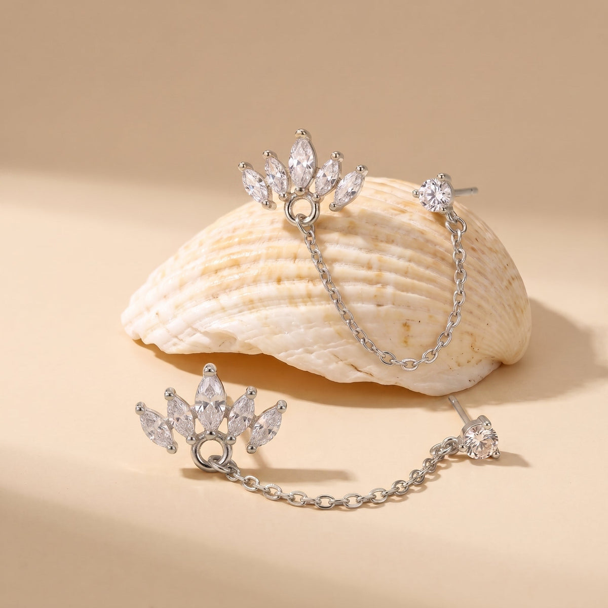 Colette Crown Crystals Silver Earring