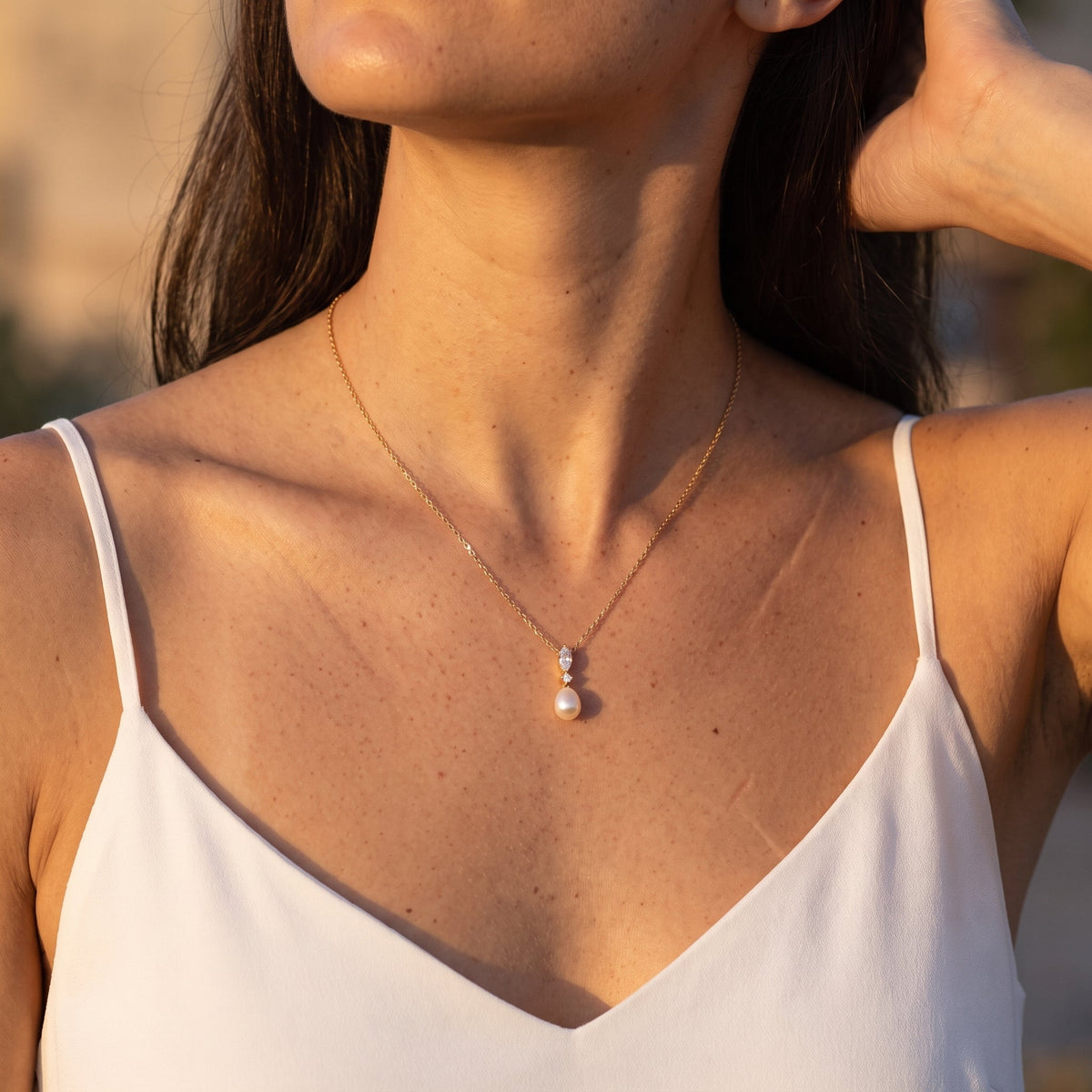 Marquise Pearl Pendant