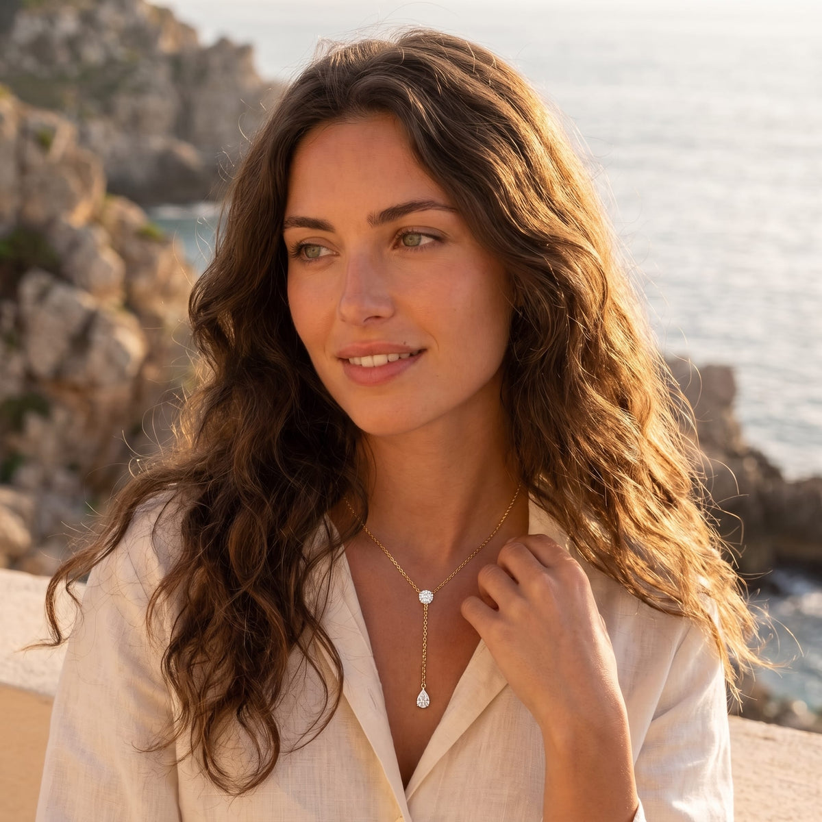 Halo Lariat Necklace