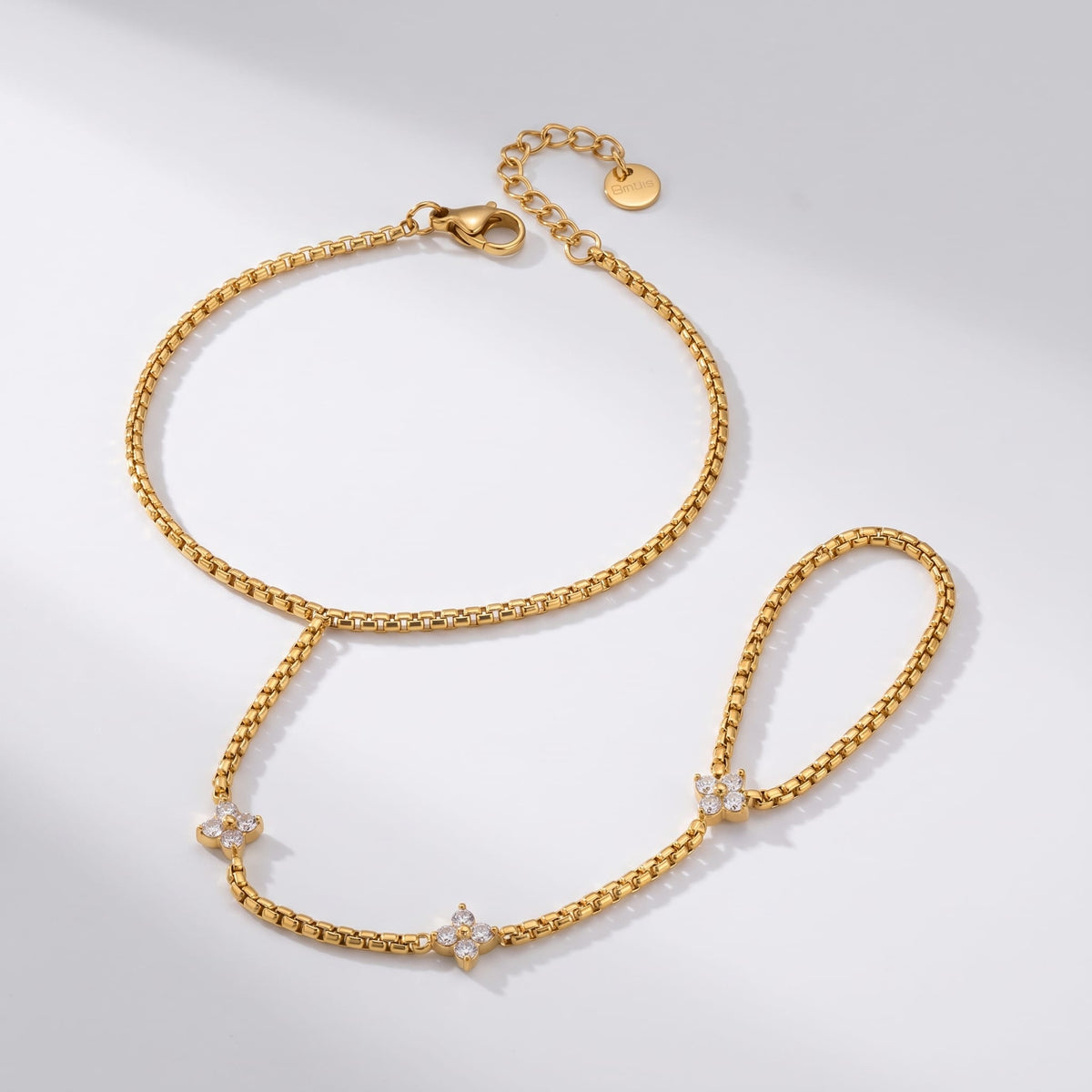 Crystal Clover Hand Chain