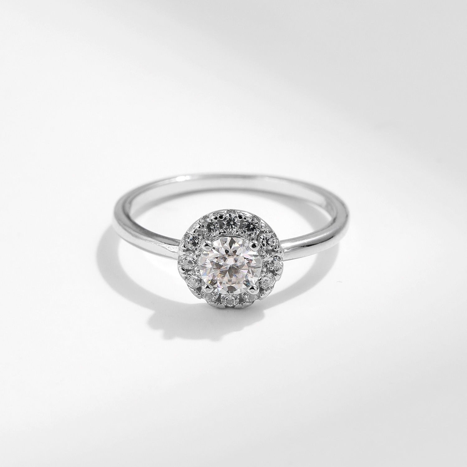 Ariana Crystal Silver Ring with Sparkling Crystal Centerpiece