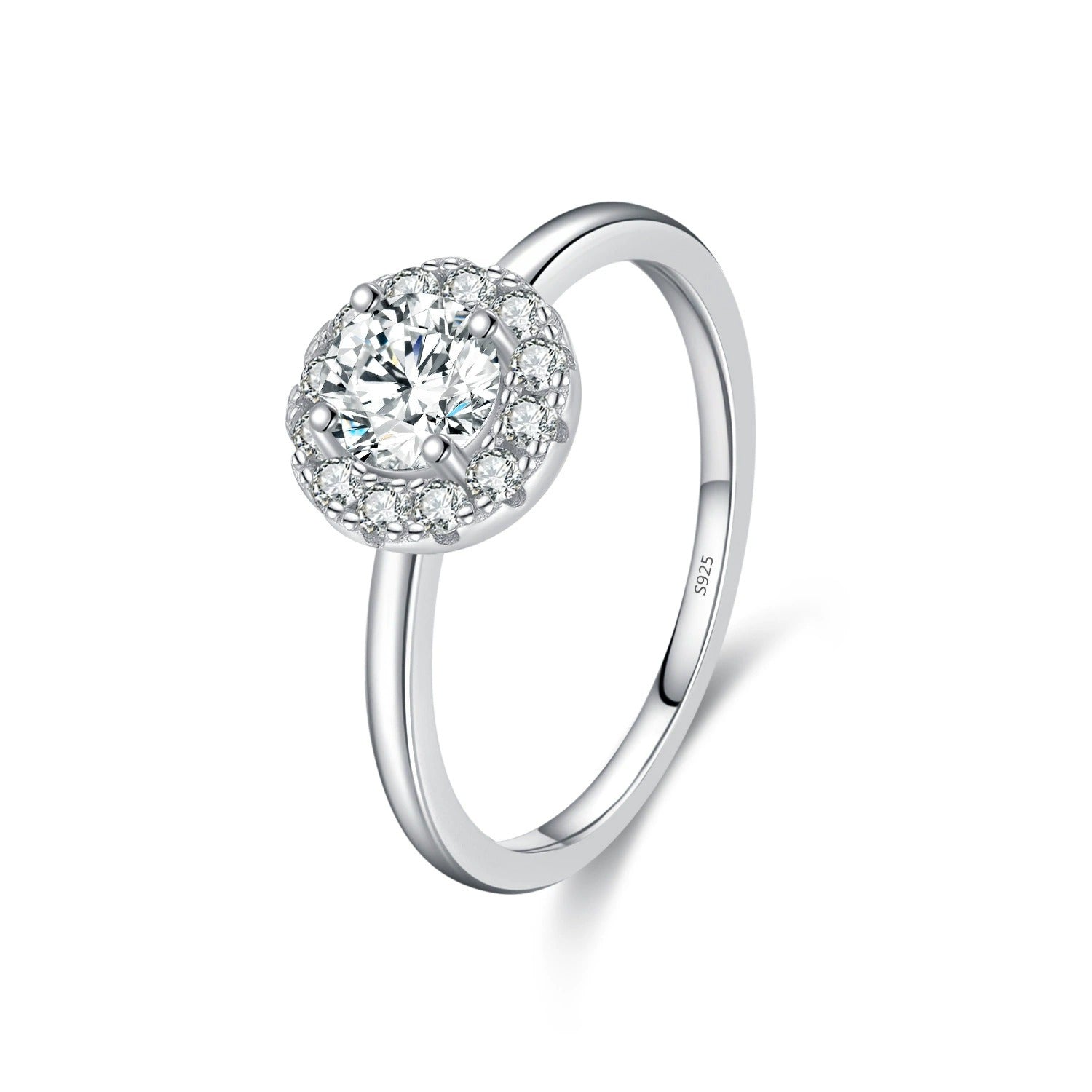 Ariana Crystal Silver Ring with Sparkling Crystal Centerpiece